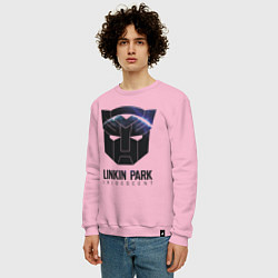 Свитшот хлопковый мужской Linkin Park: Iridescent, цвет: светло-розовый — фото 2