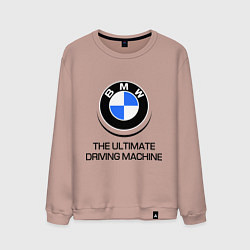 Свитшот хлопковый мужской BMW Driving Machine, цвет: пыльно-розовый