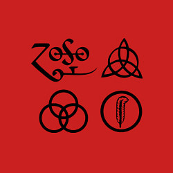 Свитшот хлопковый мужской Led Zeppelin: symbols, цвет: красный — фото 2