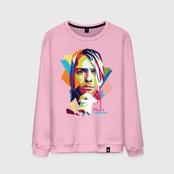 Свитшот хлопковый мужской Kurt Cobain: Colors, цвет: светло-розовый
