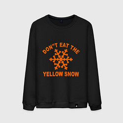 Свитшот хлопковый мужской Dont eat the yelow snow, цвет: черный