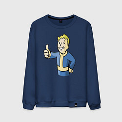 Свитшот хлопковый мужской Fallout vault boy, цвет: тёмно-синий