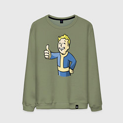 Свитшот хлопковый мужской Fallout vault boy, цвет: авокадо