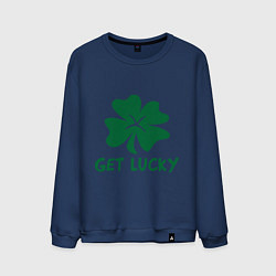 Свитшот хлопковый мужской Get lucky, цвет: тёмно-синий