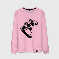 Свитшот хлопковый мужской Геймпад Джойстик, цвет: светло-розовый