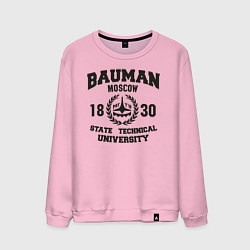 Свитшот хлопковый мужской BAUMAN University, цвет: светло-розовый
