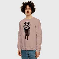 Свитшот хлопковый мужской Volkswagen, цвет: пыльно-розовый — фото 2