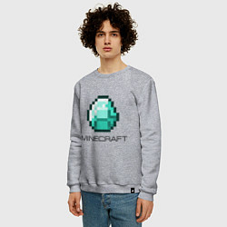 Свитшот хлопковый мужской Minecraft Diamond, цвет: меланж — фото 2