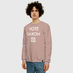 Свитшот хлопковый мужской Vote Saxon, цвет: пыльно-розовый — фото 2