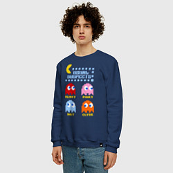 Свитшот хлопковый мужской Pac-Man: Usual Suspects, цвет: тёмно-синий — фото 2