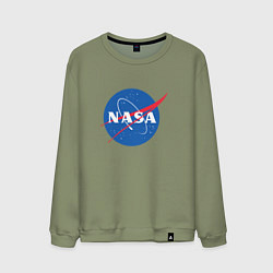 Свитшот хлопковый мужской NASA: Logo, цвет: авокадо