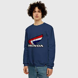 Свитшот хлопковый мужской Honda, цвет: тёмно-синий — фото 2