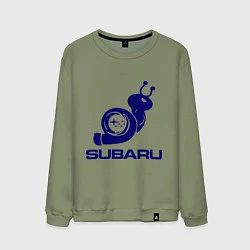 Свитшот хлопковый мужской Subaru, цвет: авокадо