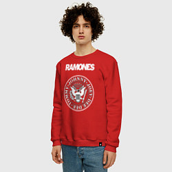 Свитшот хлопковый мужской Ramones, цвет: красный — фото 2