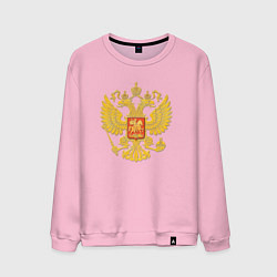 Свитшот хлопковый мужской Герб России: золото, цвет: светло-розовый