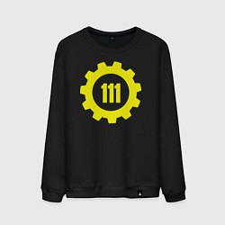 Свитшот хлопковый мужской Vault 111, цвет: черный