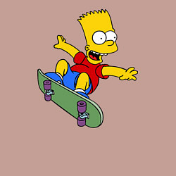 Свитшот хлопковый мужской Барт на скейте, цвет: пыльно-розовый — фото 2