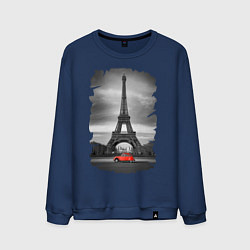 Свитшот хлопковый мужской Эйфелева башня, цвет: тёмно-синий