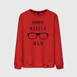 Свитшот хлопковый мужской Kingsman: Manners maketh man, цвет: красный