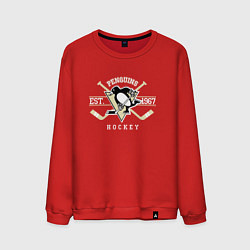 Свитшот хлопковый мужской Pittsburgh Penguins: Est.1967, цвет: красный