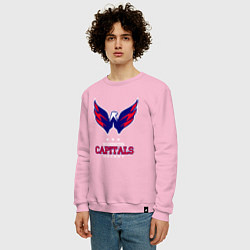 Свитшот хлопковый мужской Washington Capitals, цвет: светло-розовый — фото 2