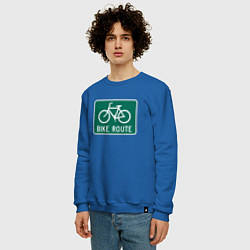 Свитшот хлопковый мужской Дорога для велосипедистов, цвет: синий — фото 2