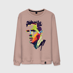 Свитшот хлопковый мужской Lionel Messi: fun-art, цвет: пыльно-розовый
