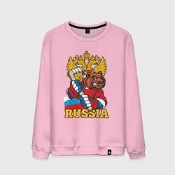 Свитшот хлопковый мужской Только Русский Хоккей!, цвет: светло-розовый