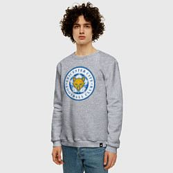 Свитшот хлопковый мужской Leicester City FC, цвет: меланж — фото 2