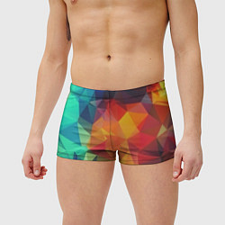 Мужские плавки Цветные полигоны, цвет: 3D-принт — фото 2