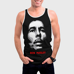 Майка-безрукавка мужская Bob Marley Face, цвет: 3D-белый — фото 2