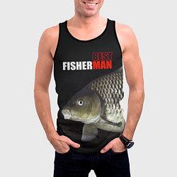Майка-безрукавка мужская The best fisherman, цвет: 3D-черный — фото 2