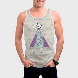 Майка-безрукавка мужская Panda Girl: yes yes?, цвет: 3D-белый — фото 2