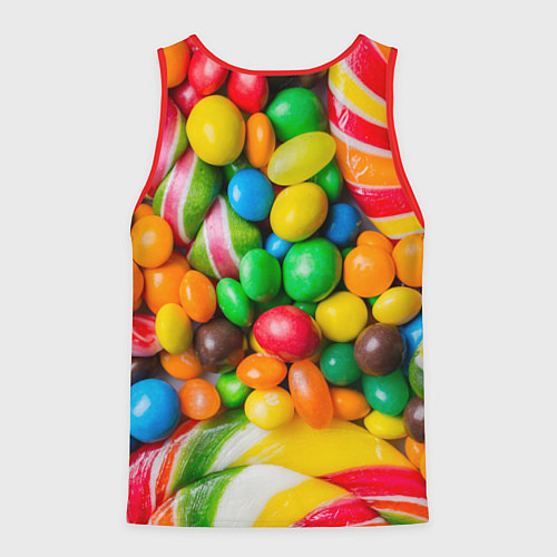 Мужская майка без рукавов Сладкие конфетки / 3D-Красный – фото 2