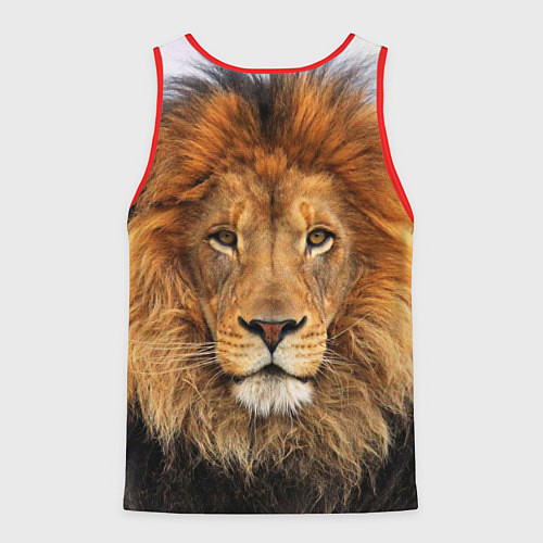 Мужская майка без рукавов Красавец лев / 3D-Красный – фото 2
