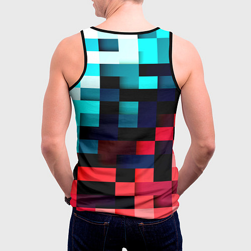 Мужская майка без рукавов Pixel Color / 3D-Черный – фото 4