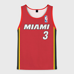 Майка-безрукавка мужская Miami Heat 3, цвет: 3D-красный