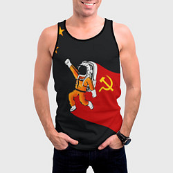 Майка-безрукавка мужская Советский Гагарин, цвет: 3D-черный — фото 2