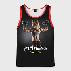 Майка-безрукавка мужская Fitness for life, цвет: 3D-красный