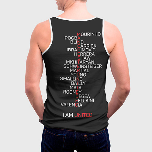 Мужская майка без рукавов Manchester United team / 3D-Белый – фото 4