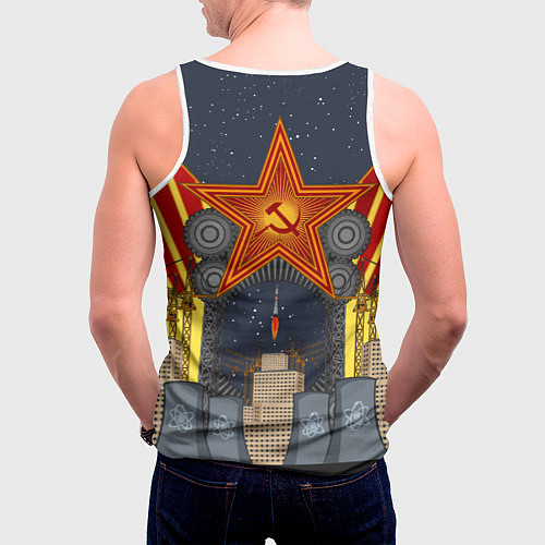 Мужская майка без рукавов Советский союз / 3D-Белый – фото 4