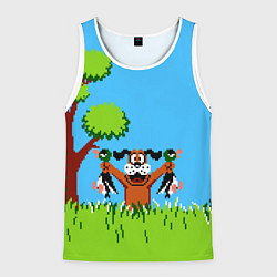 Майка-безрукавка мужская Утиная охота, цвет: 3D-белый