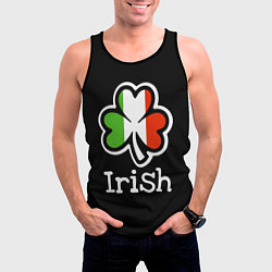 Майка-безрукавка мужская Irish - tricolor clover, цвет: 3D-черный — фото 2