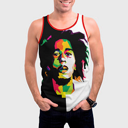Майка-безрукавка мужская Bob Marley: Colors, цвет: 3D-красный — фото 2