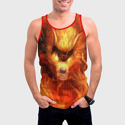 Майка-безрукавка мужская Fire Wolf, цвет: 3D-красный — фото 2