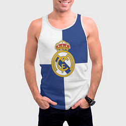 Майка-безрукавка мужская Real Madrid: Blue style, цвет: 3D-белый — фото 2