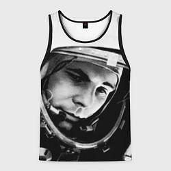Майка-безрукавка мужская Гагарин космонавт, цвет: 3D-черный