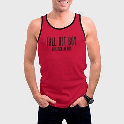 Майка-безрукавка мужская Fall out boy: Save Rock, цвет: 3D-черный — фото 2