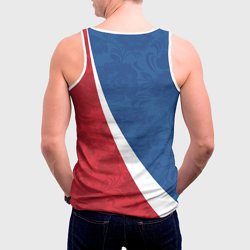 Мужская майка без рукавов Russia / 3D-Белый – фото 4