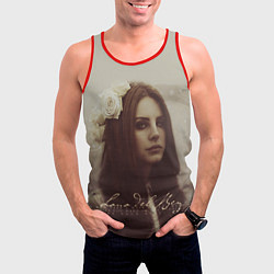 Майка-безрукавка мужская Lana Del Rey: Flower, цвет: 3D-красный — фото 2